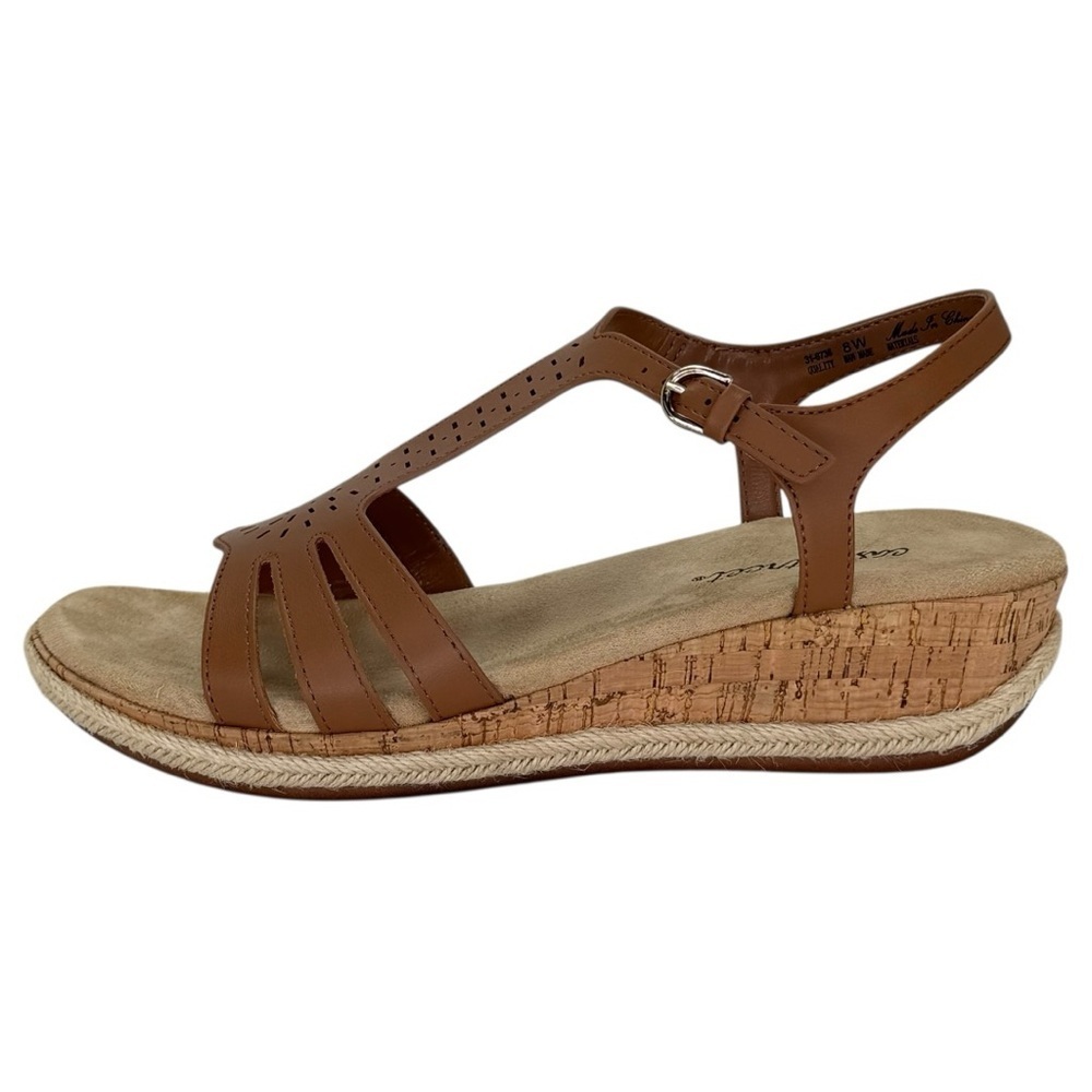 Easy Street Dorinda Tan Faux Leather Womens Sandals Size 8W - Picture 3 of 13